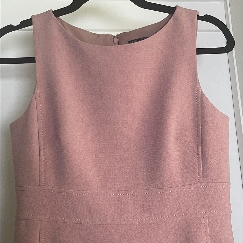 Ann Taylor Petite 2 sleeveless midi dress pink light mauve - Picture 3 of 10